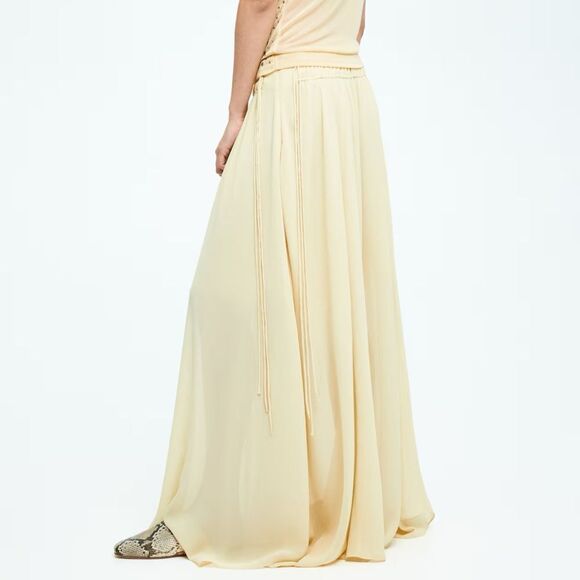H&M S/S 25 Edition Chiffon Circle Skirt Butter Yellow NWT - Picture 5 of 8